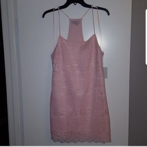 1.State Womens Racerback Shift Dress Pink Sz Med